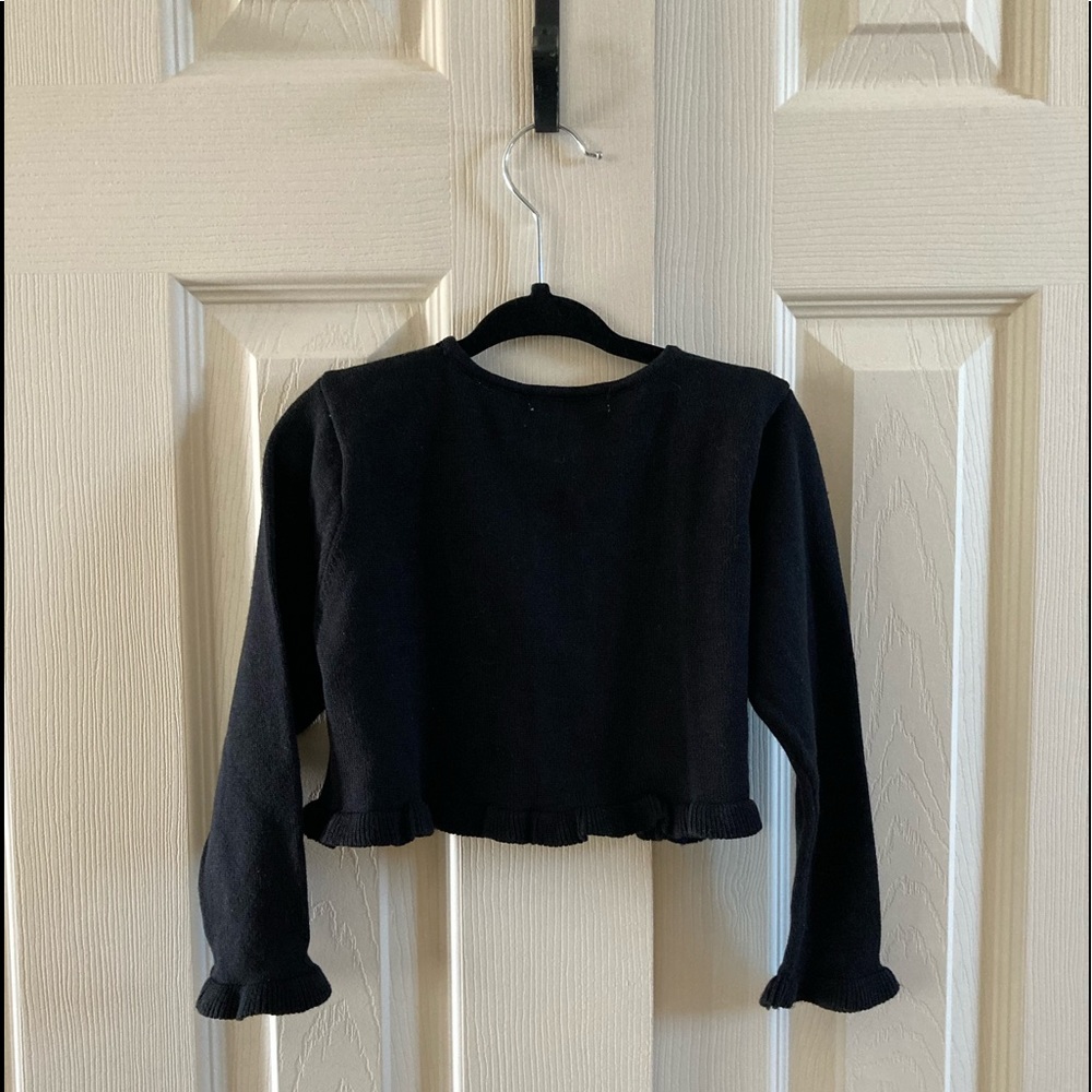 Cinderella Girls Black Shrug With Ruffle Trim Size 5
